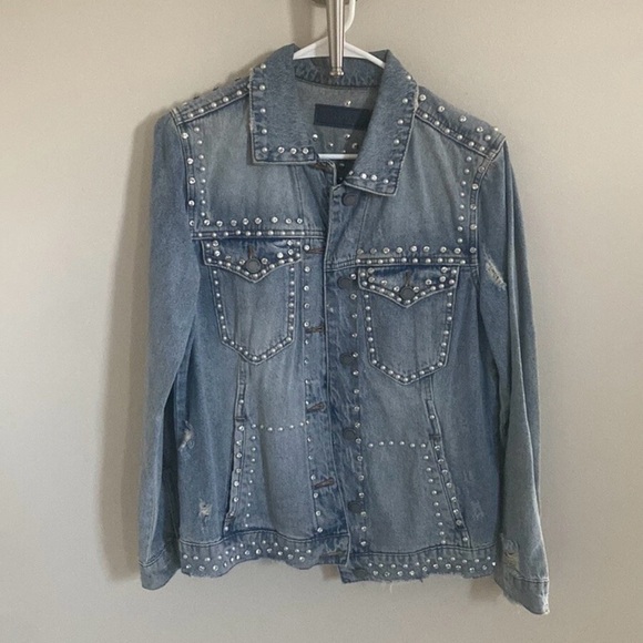 BlankNYC Studded & Rhinestone Denim Jacket – Size Small - Picture 1 of 2